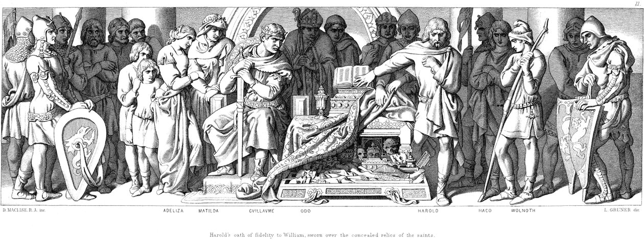 Re Harold giura fedeltà a Guglielmo di Normandia da Daniel Maclise