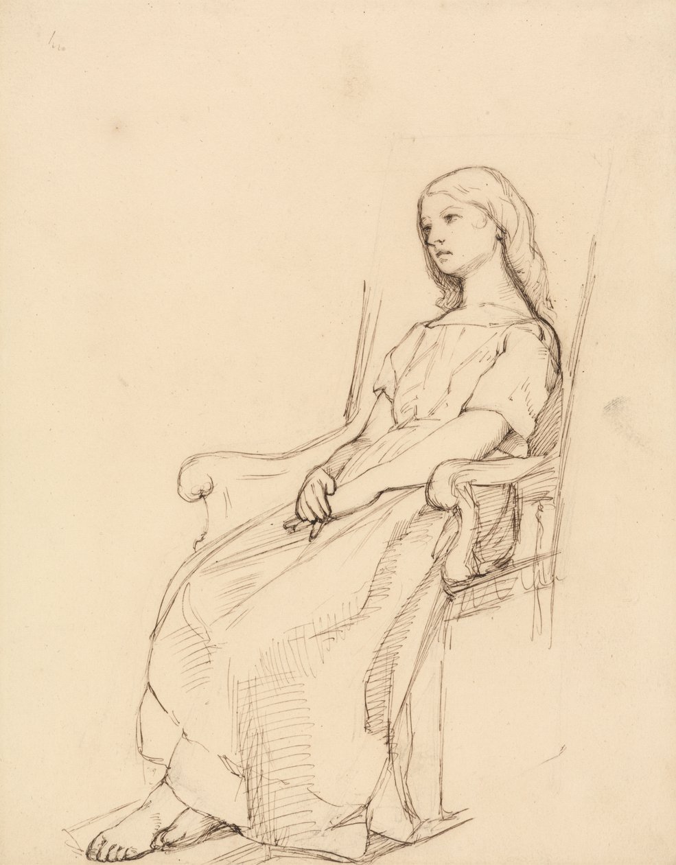Studio di una giovane ragazza, seduta da Daniel Maclise