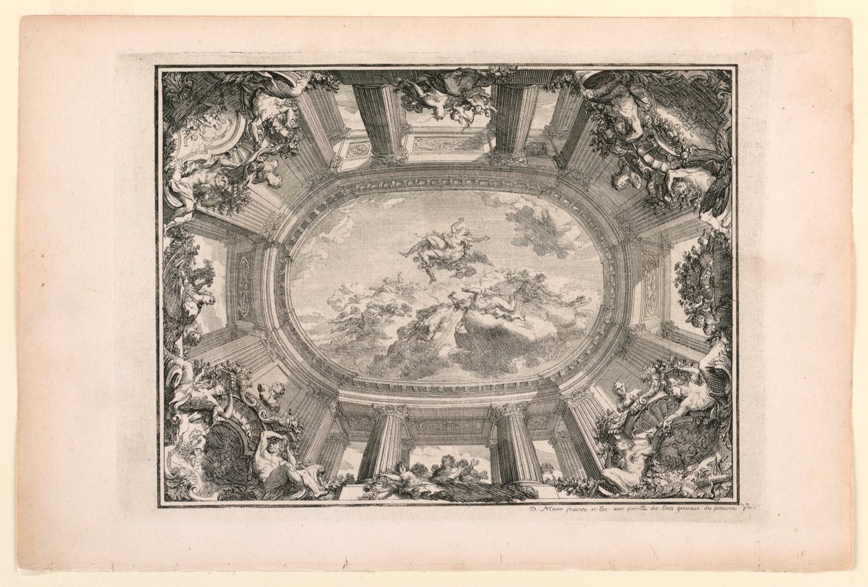 Piatto in Nouveaux livres de peintures de salles et d’escaliers (Nuovi libri di pitture per stanze e scale) da Daniel Marot