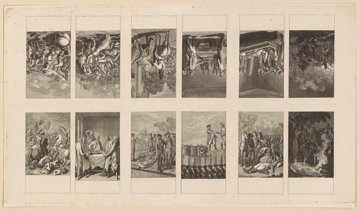 12 fogli con scene di guerra del Brandeburgo da Daniel Nikolaus Chodowiecki