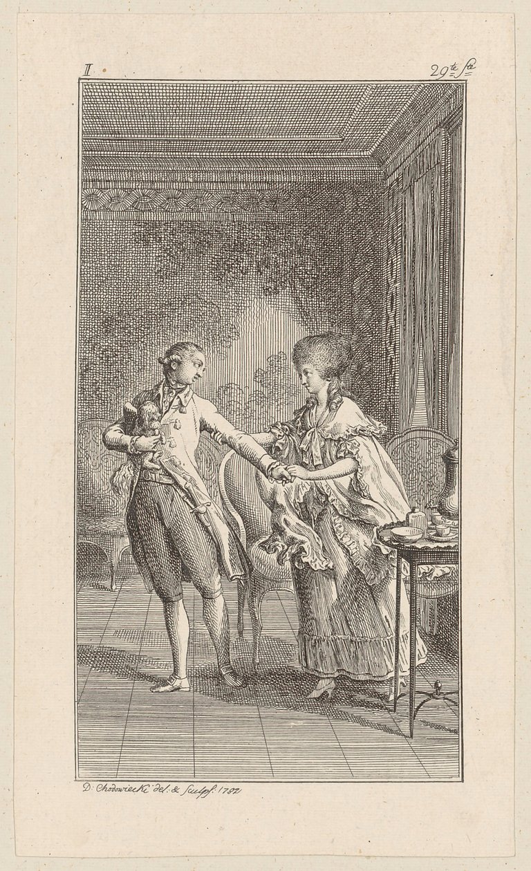 Beatrice dona il piccolo Cesare allo scudiero da Daniel Nikolaus Chodowiecki