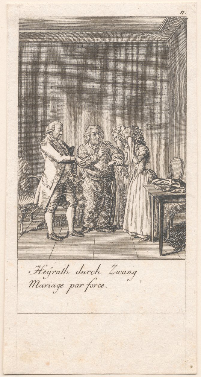 Motivi per il matrimonio e le loro conseguenze. Bl. 11 da Daniel Nikolaus Chodowiecki