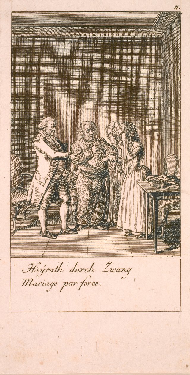 Motivi per il matrimonio e le loro conseguenze. Bl. 7 da Daniel Nikolaus Chodowiecki