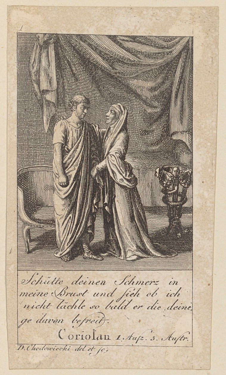 Tavola 1 per il "Coriolano" di Shakespeare da Daniel Nikolaus Chodowiecki