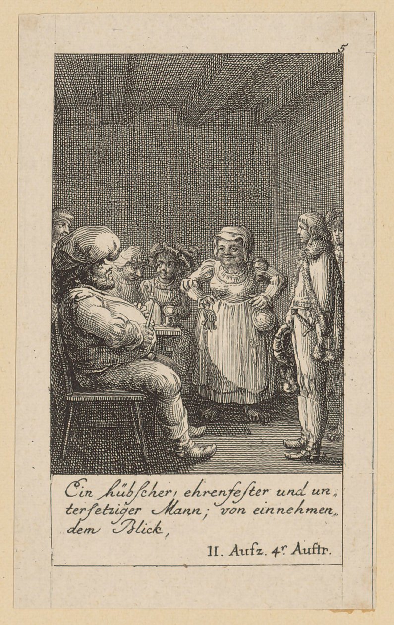 Foglio 5 per il "Re Enrico IV" di Shakespeare da Daniel Nikolaus Chodowiecki