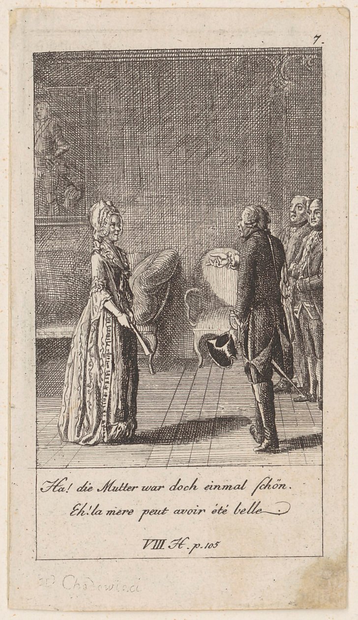Tavola 7 per «Aneddoti e tratti caratteristici di Federico II, re di Prussia» da Daniel Nikolaus Chodowiecki