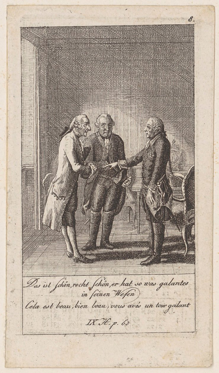 Tavola 8 per «Aneddoti e tratti caratteristici di Federico II, re di Prussia» da Daniel Nikolaus Chodowiecki