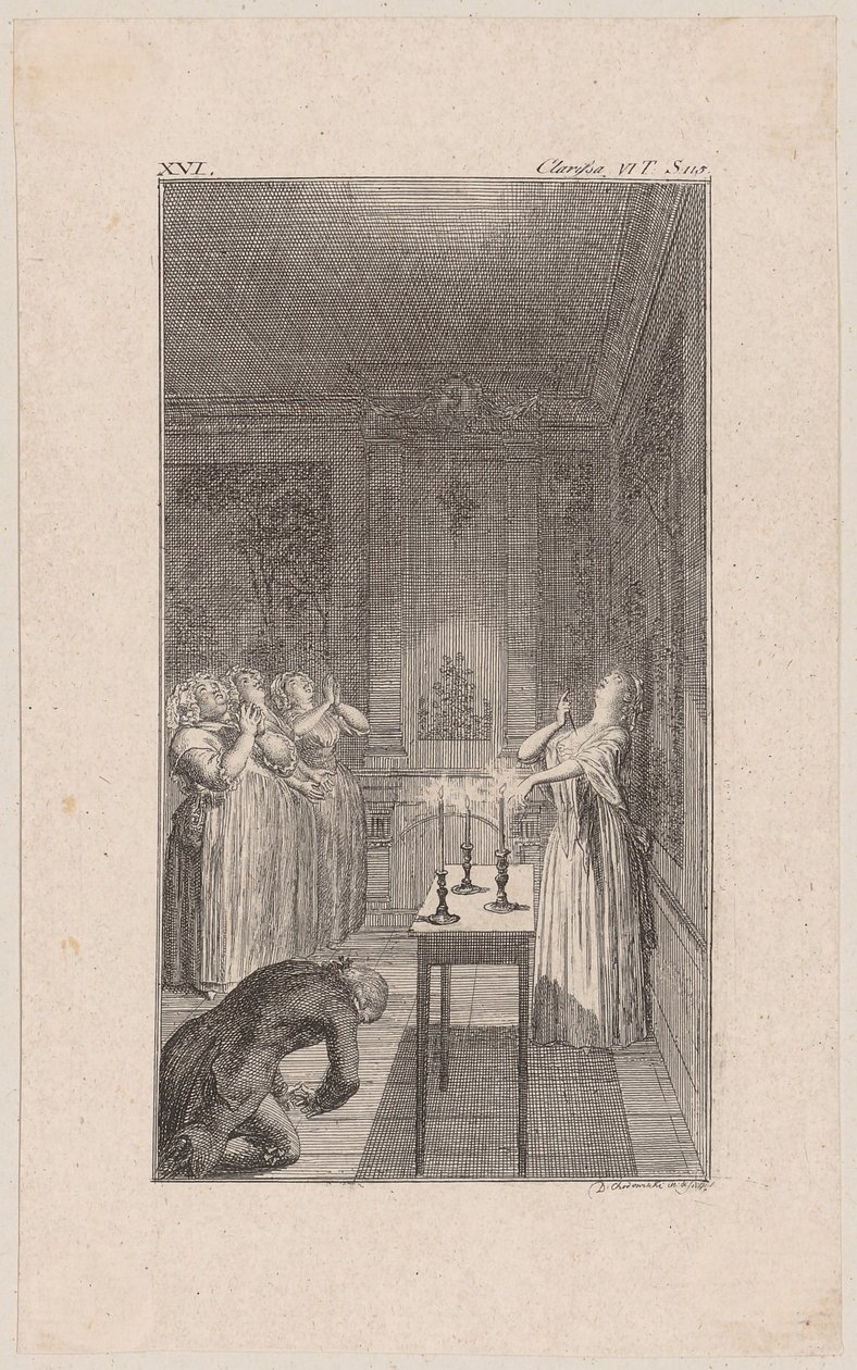Clarisse minaccia Lovelace di accoltellarlo da Daniel Nikolaus Chodowiecki