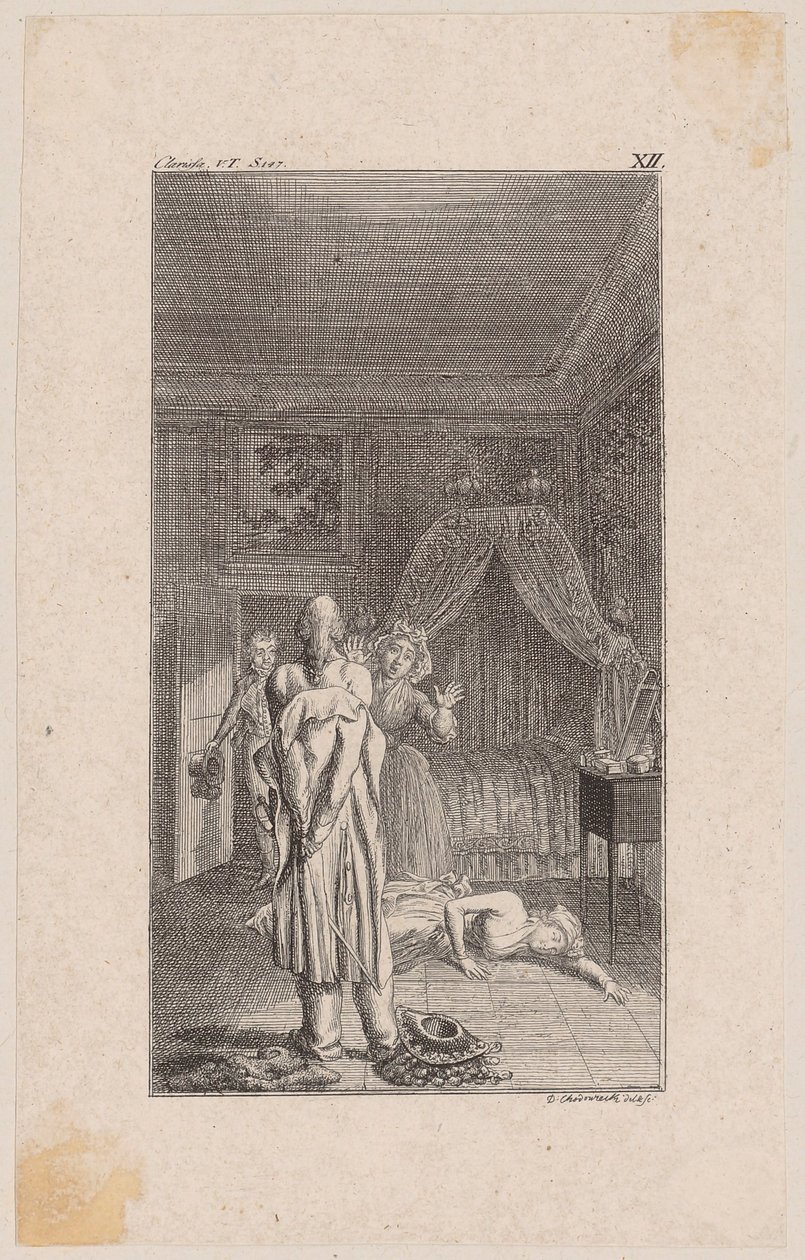 Dopo essere fuggita dal bordello, Clarisse viene rintracciata e colta di sorpresa da Lovelace, che si è travestito da Daniel Nikolaus Chodowiecki