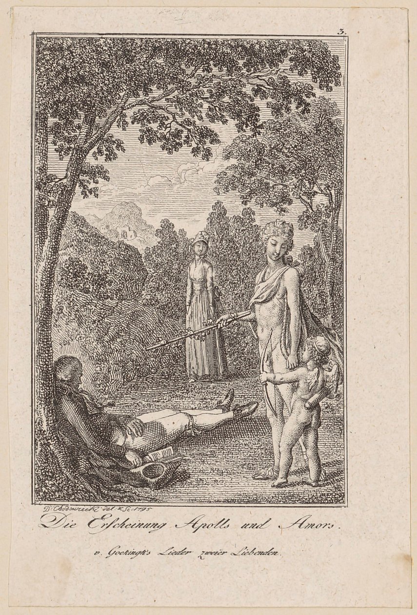 Apparizione di Apollo e Cupido da Daniel Nikolaus Chodowiecki