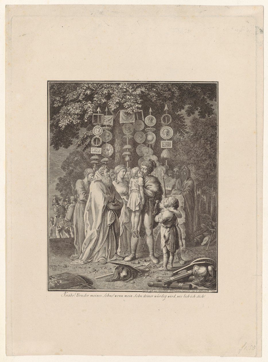 Prima pagina di “Vite di grandi tedeschi” di Klein, primo volume da Daniel Nikolaus Chodowiecki
