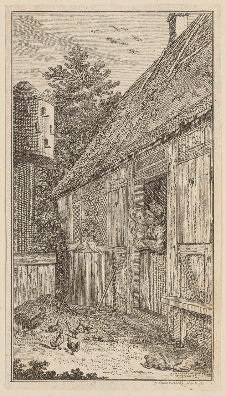 Canto di lode, foglio 8 della prima edizione delle “Poesie di Gottfried August Bürger” da Daniel Nikolaus Chodowiecki