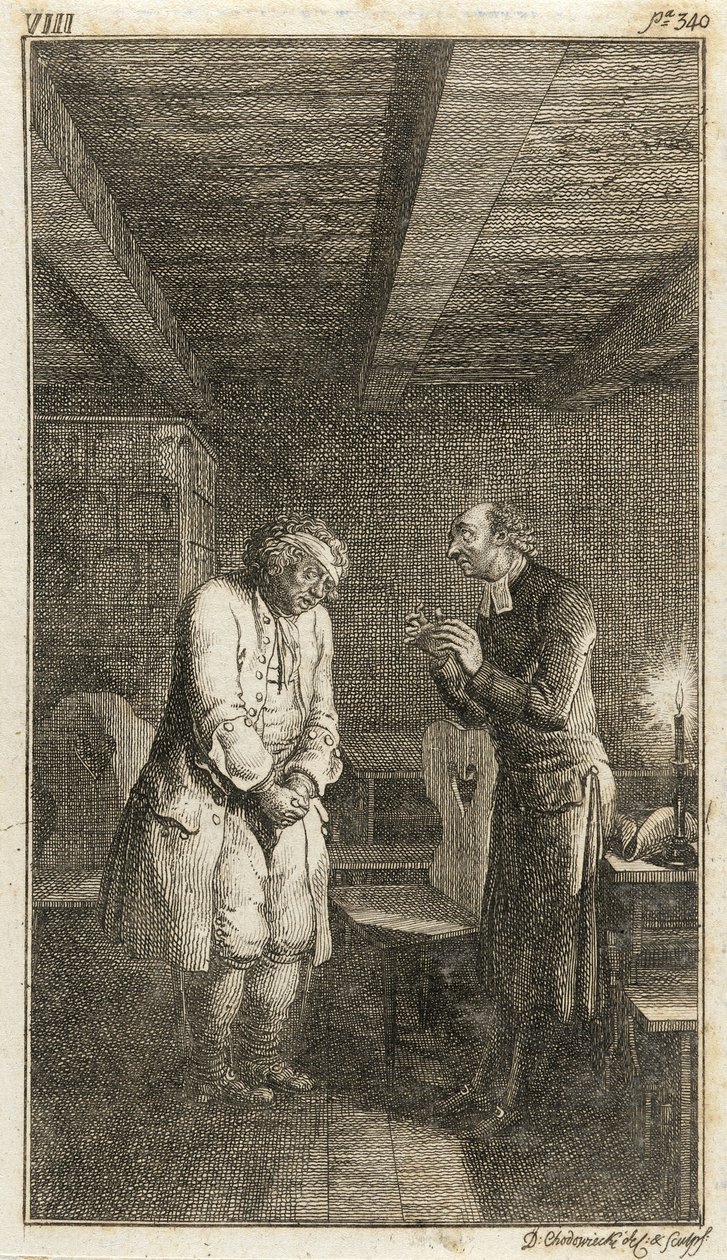 Illustrazione per "Leonardo e Gertrude ovvero i costumi del villaggio" di Henry Pestalozzi da Daniel Nikolaus Chodowiecki
