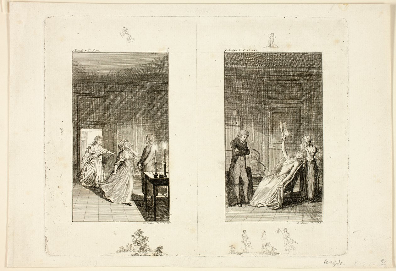 Illustrazione tratta da *Clarissa* di Samuel Richardson da Daniel Nikolaus Chodowiecki