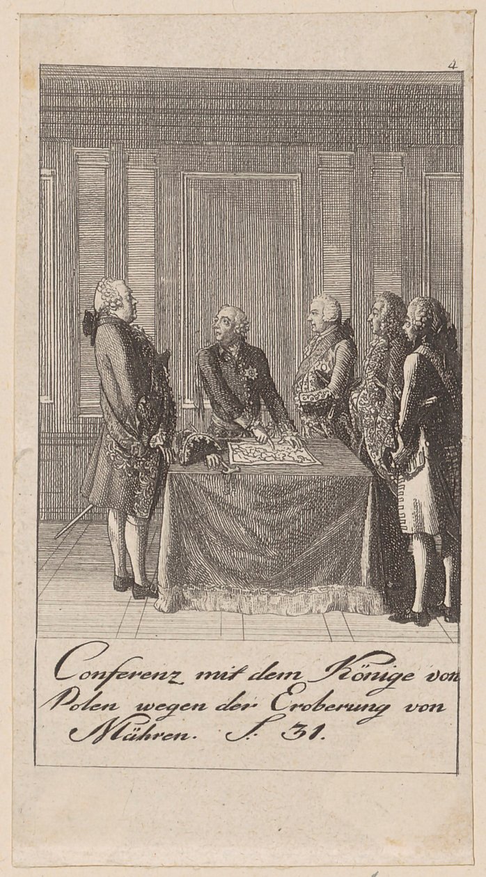 Conferenza con il re di Polonia riguardo alla conquista della Moravia da Daniel Nikolaus Chodowiecki