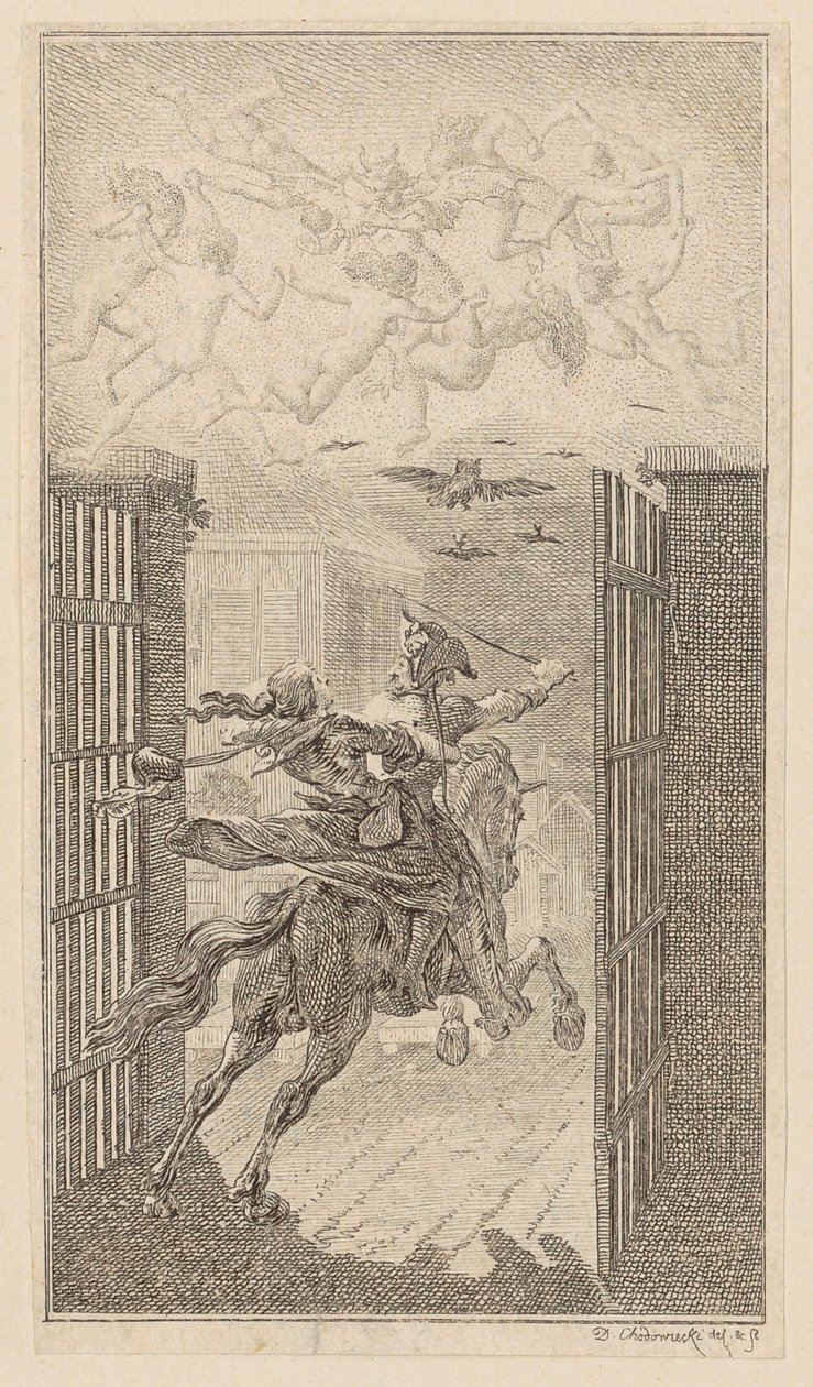 Lenore, foglio 3 del primo numero delle “Poesie di Gottfried August Bürger” da Daniel Nikolaus Chodowiecki