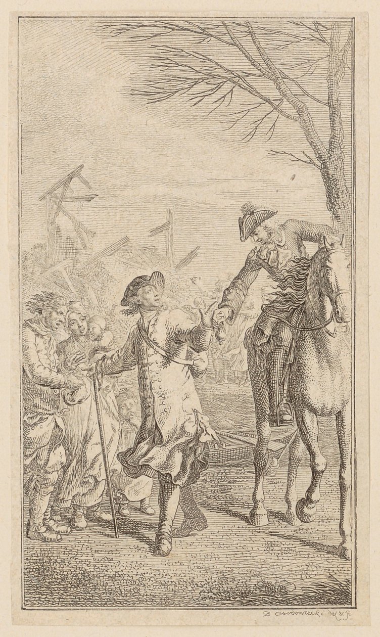 Canto dell’uomo virtuoso, foglio 2 della prima edizione delle “Poesie di Gottfried August Bürger” da Daniel Nikolaus Chodowiecki