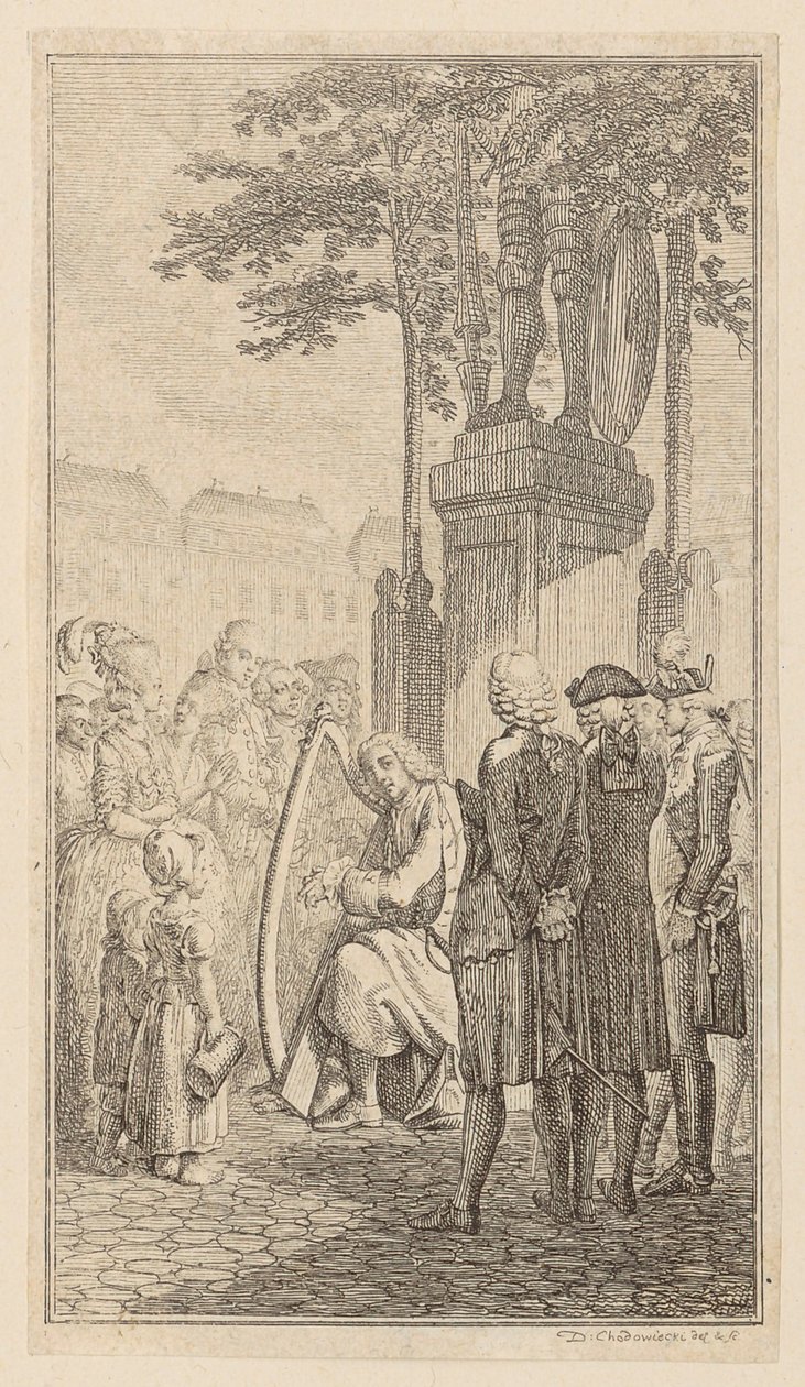 Minnesänger, foglio 1 della prima edizione delle “Poesie di Gottfried August Bürger” da Daniel Nikolaus Chodowiecki
