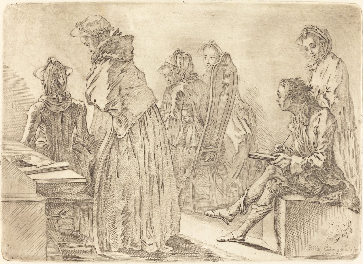 Festa con sei signore e l