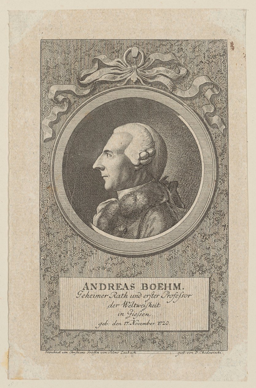 Ritratto di Andreas Boehm da Daniel Nikolaus Chodowiecki