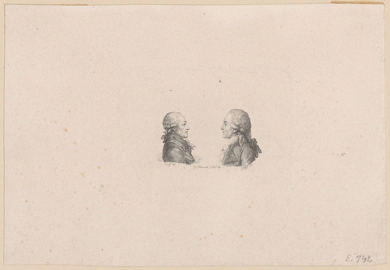 Ritratto del pittore di corte Anton Graff e del consigliere di corte Wilhelm Gottlieb Becker da Daniel Nikolaus Chodowiecki