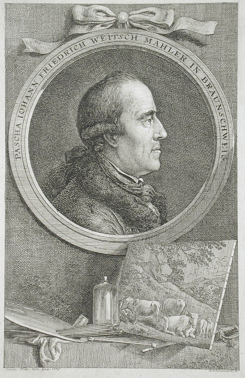 Ritratto di Pascha Johann Friedrich Weitsch Mahler a Braunschweig da Daniel Nikolaus Chodowiecki