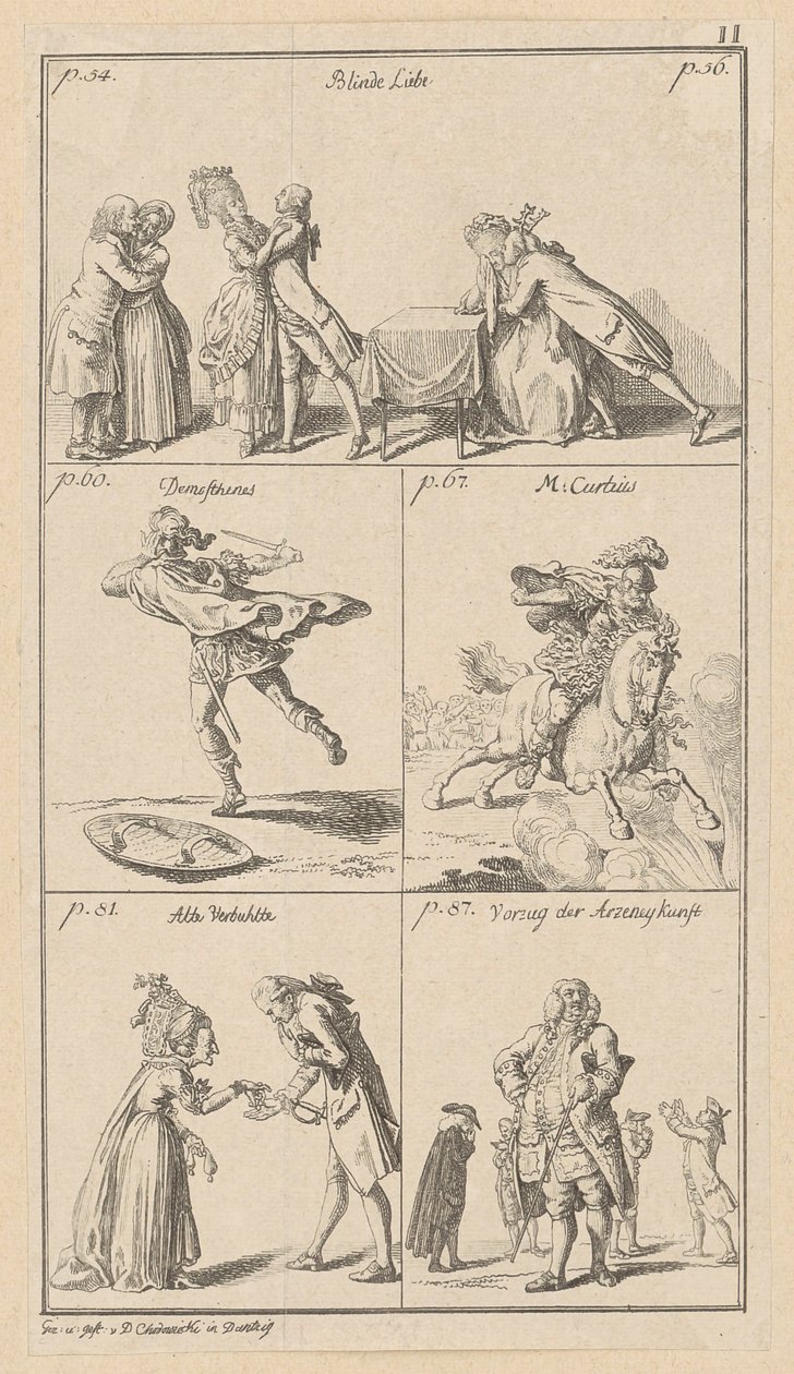 Tavola II tratta dall’opera di Erasmo “Elogio della follia” da Daniel Nikolaus Chodowiecki