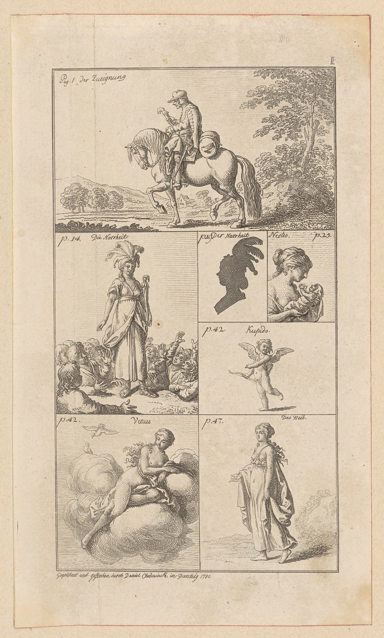 Tavola I dell’opera “Elogio della follia” di Erasmo da Daniel Nikolaus Chodowiecki