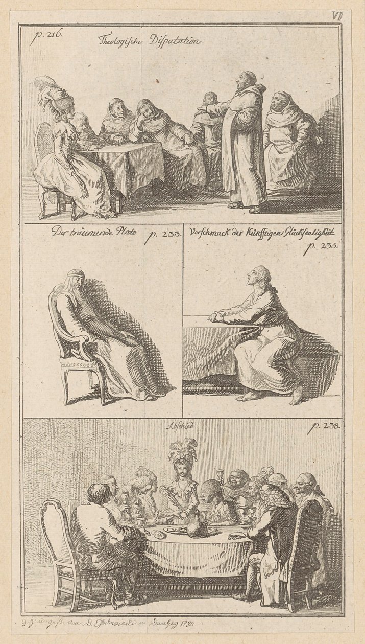 Tavola VI dell’opera “Elogio della follia” di Erasmo da Daniel Nikolaus Chodowiecki