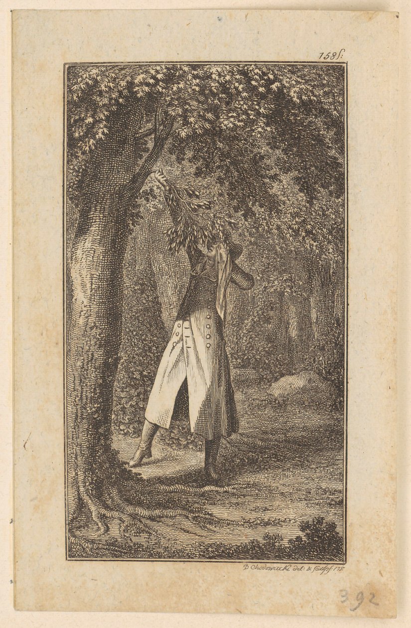 Incisione in rame del frontespizio di “Wilhelm von Blumenthal” di Schummel, seconda parte da Daniel Nikolaus Chodowiecki