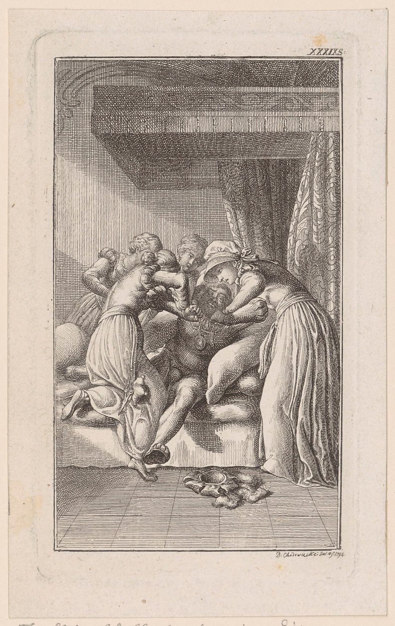 Incisione di copertina tratta da “Sagen der Vorzeit” di Veit Weber, terzo volume da Daniel Nikolaus Chodowiecki