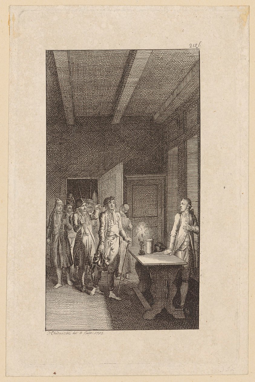 Incisione in rame per la copertina di “Wilhelm Edelwald” di Westphal da Daniel Nikolaus Chodowiecki