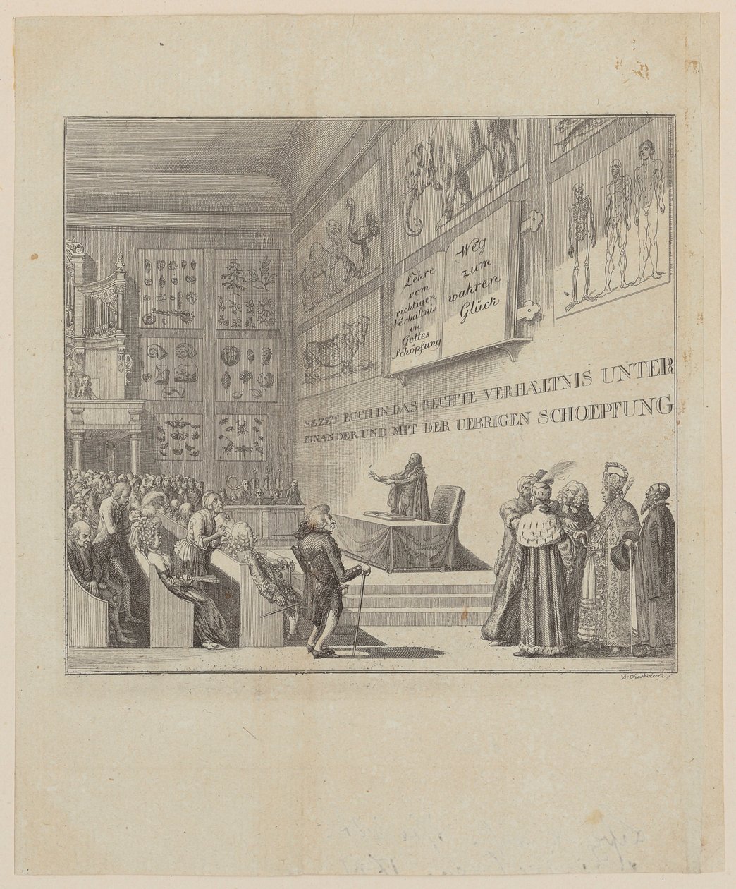 Incisione in rame che illustra l’opera “Verhältnisslehre” di Ziegelhagen da Daniel Nikolaus Chodowiecki