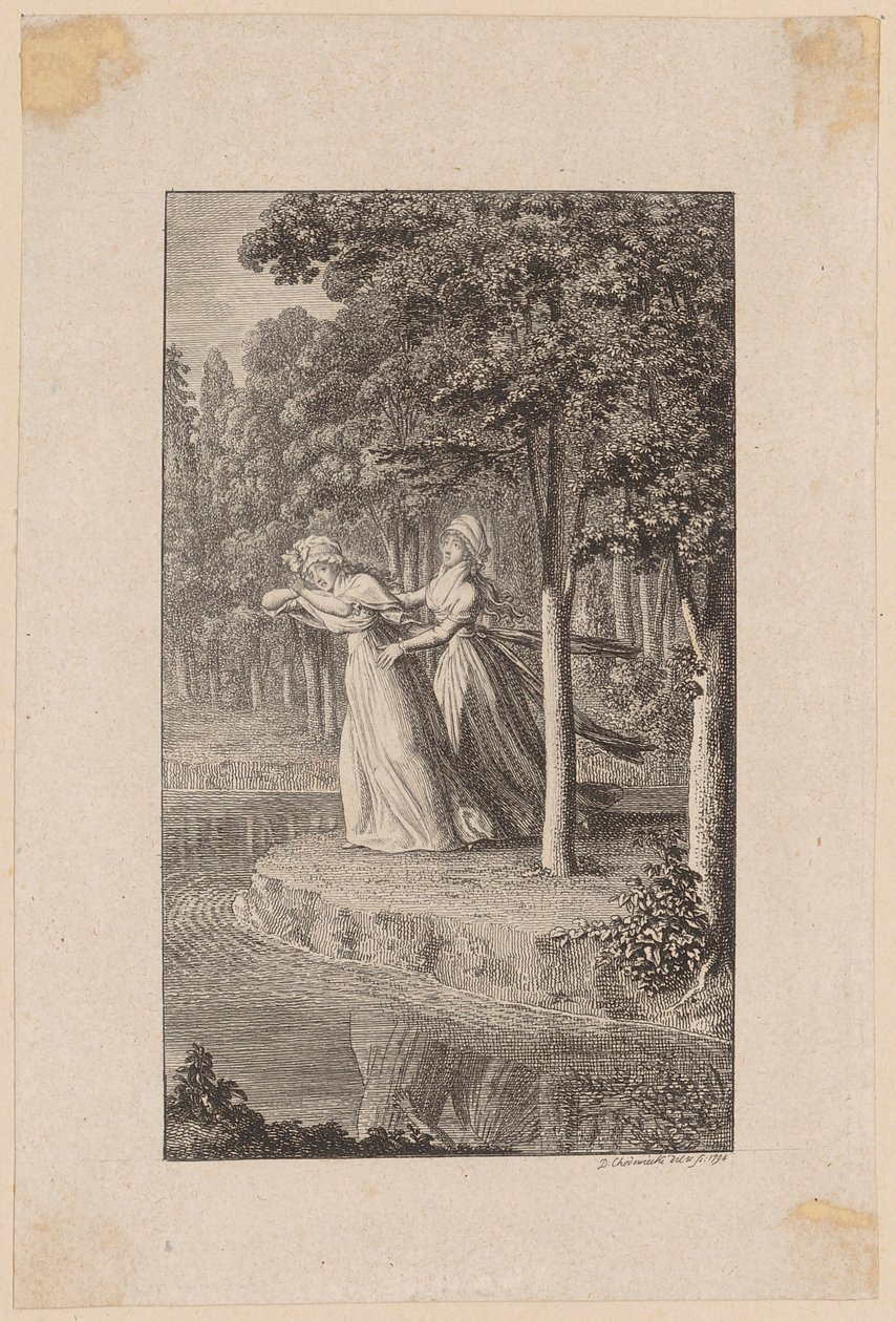 Incisione in rame del titolo della rivista mensile di Lipsia del 1794 da Daniel Nikolaus Chodowiecki