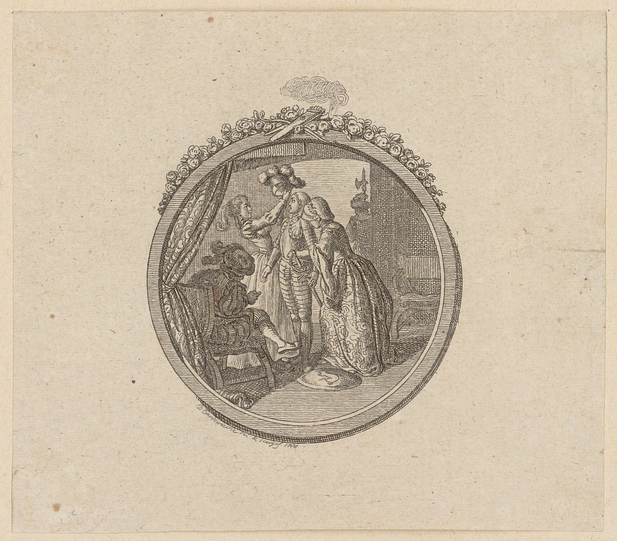 Vignetta del titolo per il romanzo cavalleresco «Palmerin von Oliva» da Daniel Nikolaus Chodowiecki