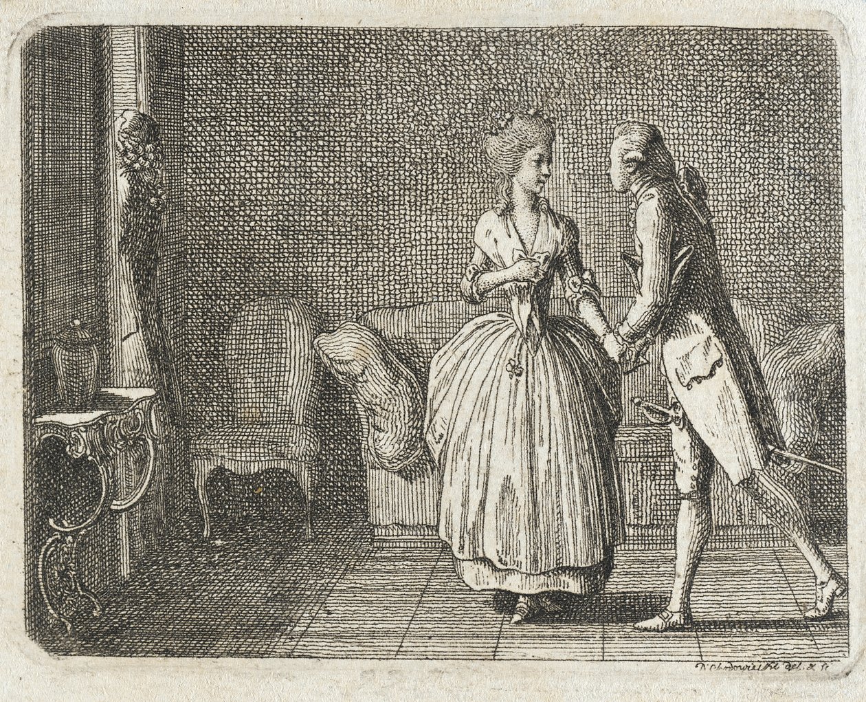 Vignetta di copertina per “Sketches” di Meissner da Daniel Nikolaus Chodowiecki