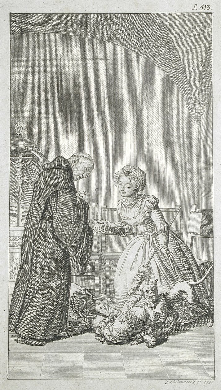 Vignetta di copertina per “Storie dell’antichità: I fratelli dell’alleanza” di Veit Weber da Daniel Nikolaus Chodowiecki