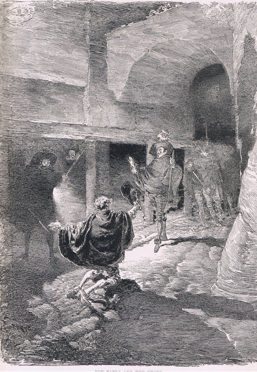Don Pablo e la guardia, da The Magazine of Art 1893, Cassell and Company da Daniel Urrabieta Vierge