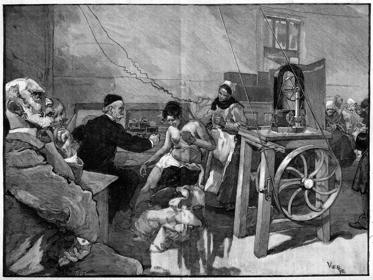 Elettroterapia alla Salpetriere: diagnosi del Dr. Vigouroux nel 1887 da Daniel Urrabieta Vierge