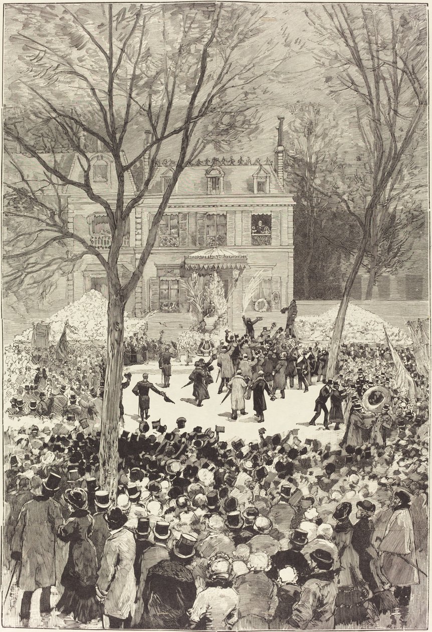 Manifestazione popolare del 27 febbraio per festeggiare gli 80 anni di Victor Hugo da Daniel Vierge