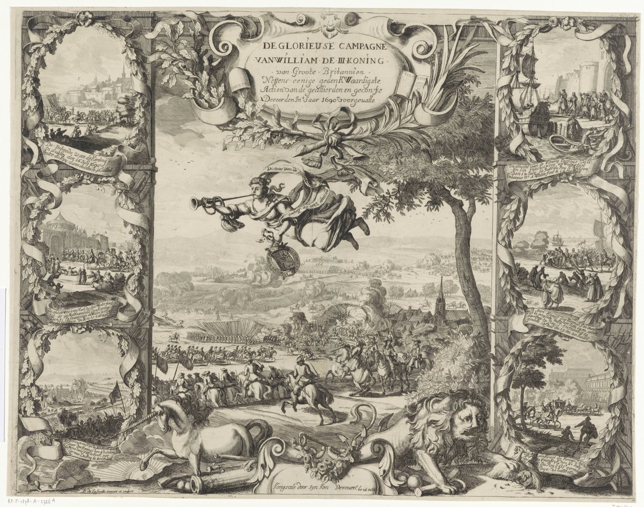 Vittorie del re Guglielmo III in Irlanda (parte superiore), 1690 da Daniel de Lafeuille