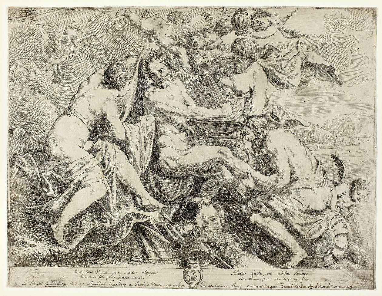 La deificazione di Enea da parte di Ninfe e Cupidi da Daniel van den Dyck