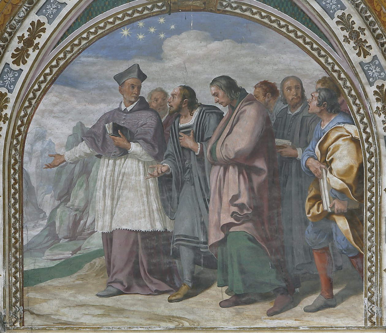 San Bruno di Colonia mostra il luogo dove sorgerà la Certosa da Daniele Crespi
