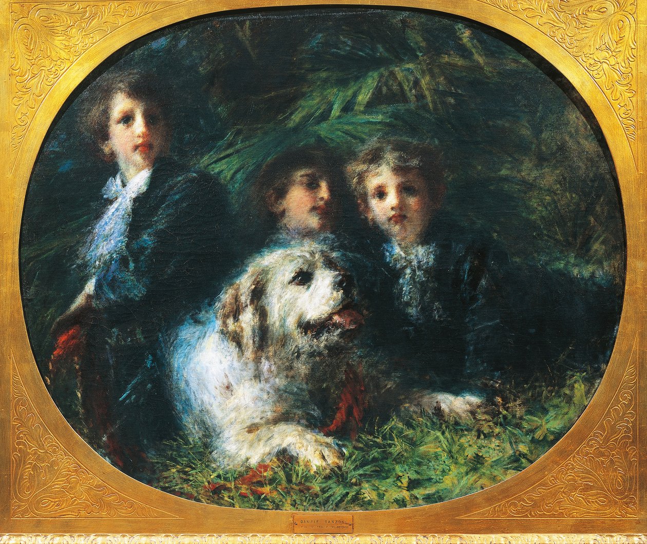 I ragazzi Troubetzkoy con un cane, di Daniele Ranzoni da Danielle Ranzoni