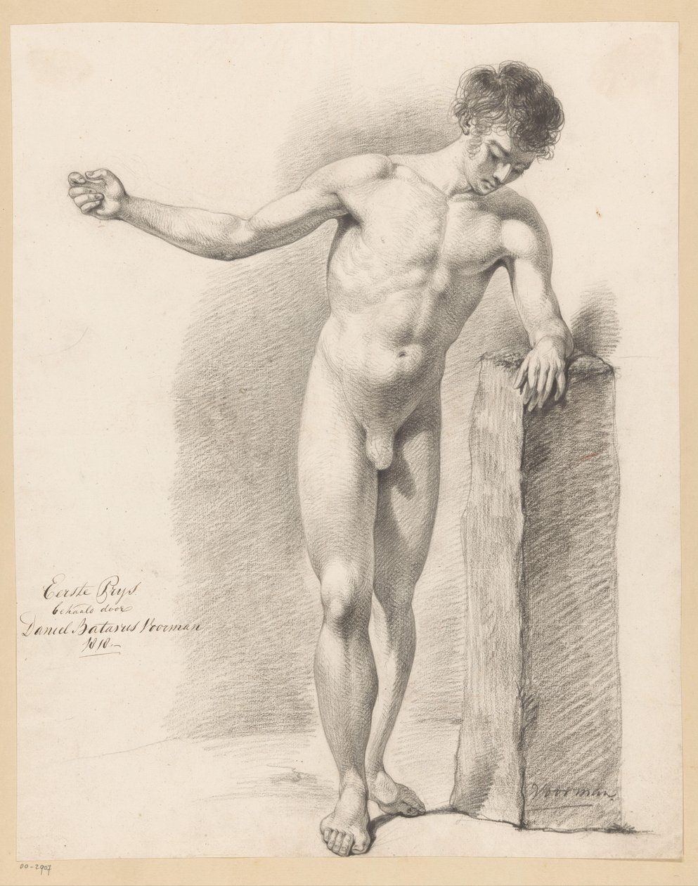 Nudo maschile in piedi, visto di fronte (1° premio 1818) da Daniël Batavus Voorman