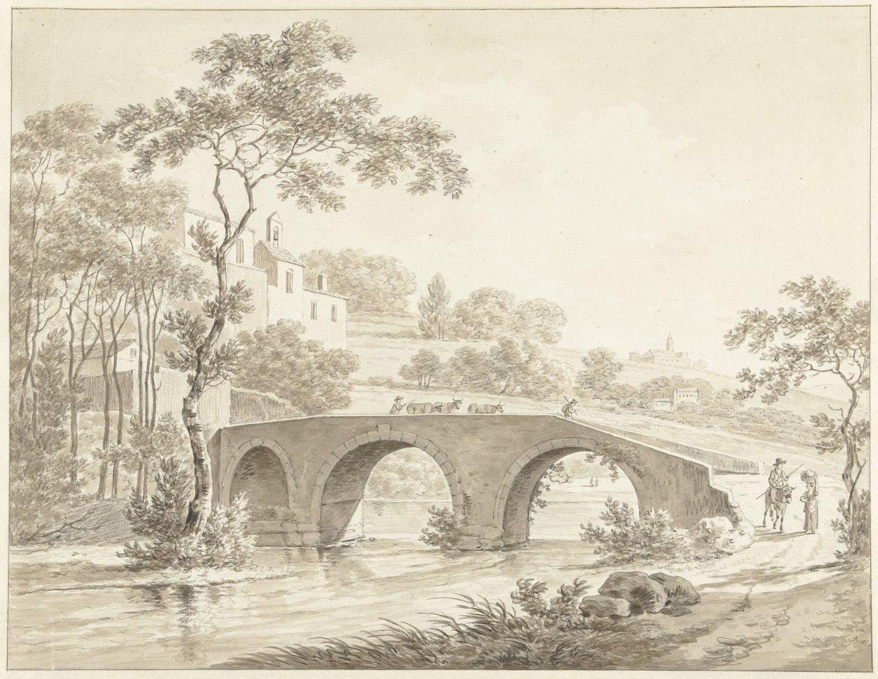Il ponte sul Tevere a Narni nella campagna romana da Daniël Dupré