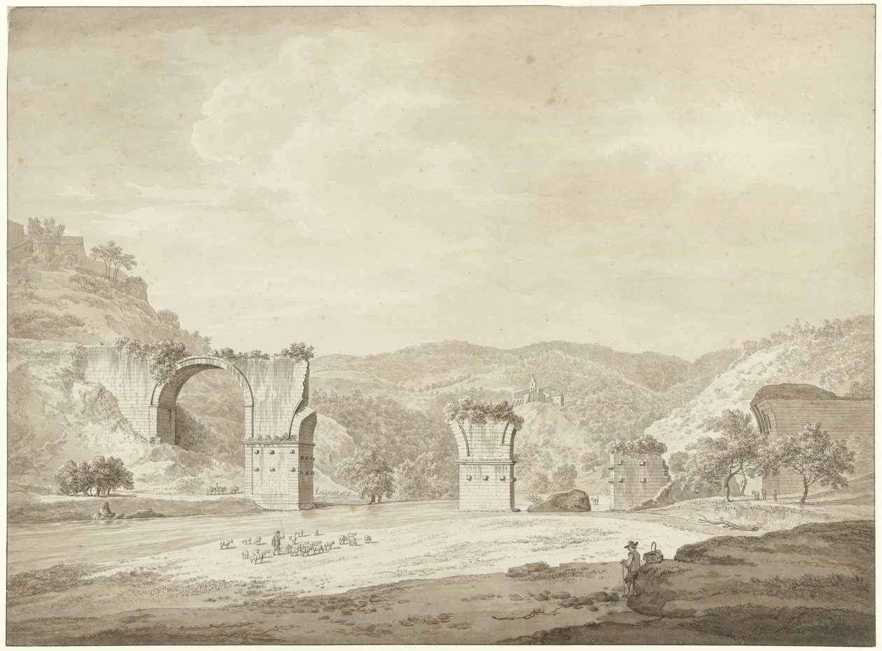 Rovina del ponte di Augusto a Narni, Italia da Daniël Dupré