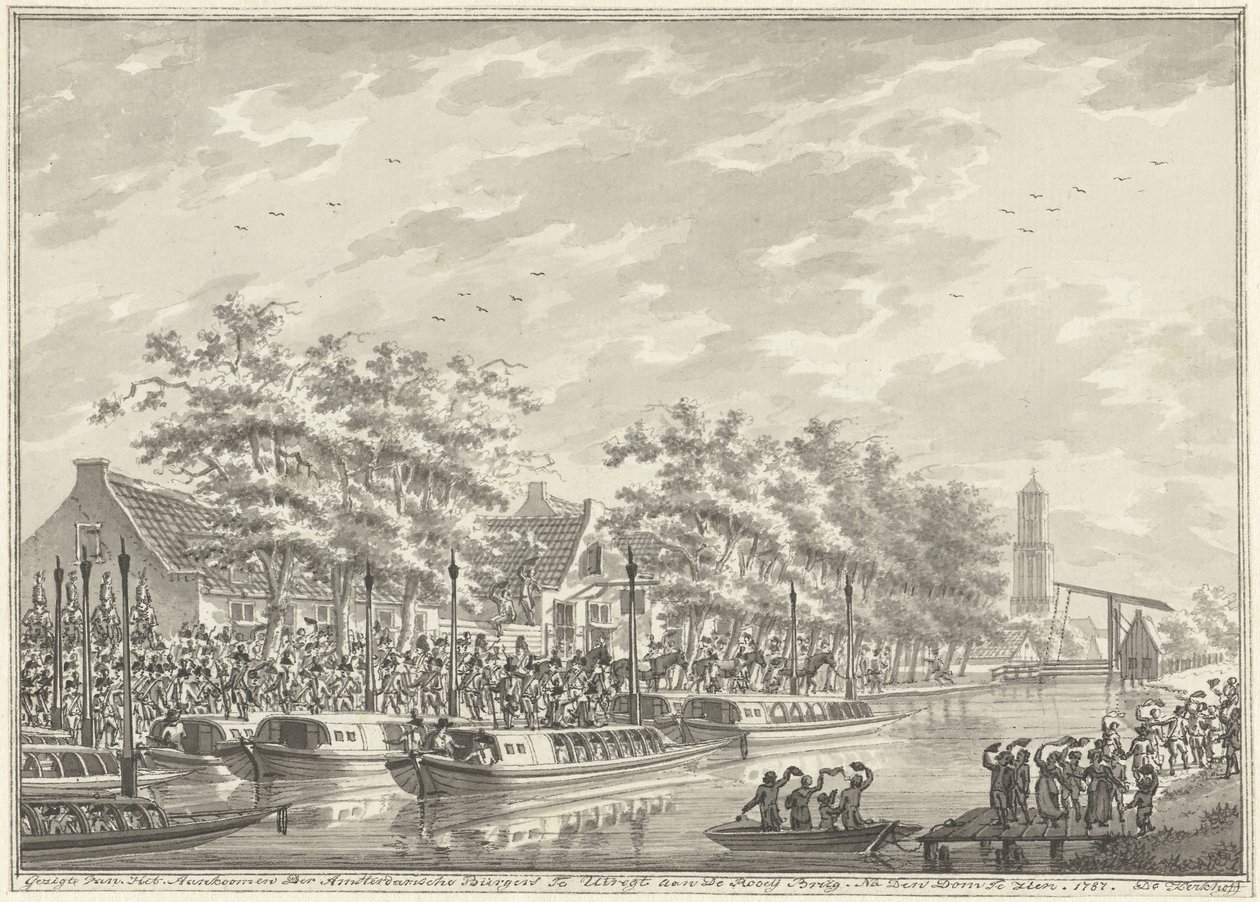 Arrivo degli abitanti di Amsterdam a Utrecht, 1787 da Daniël Kerkhoff
