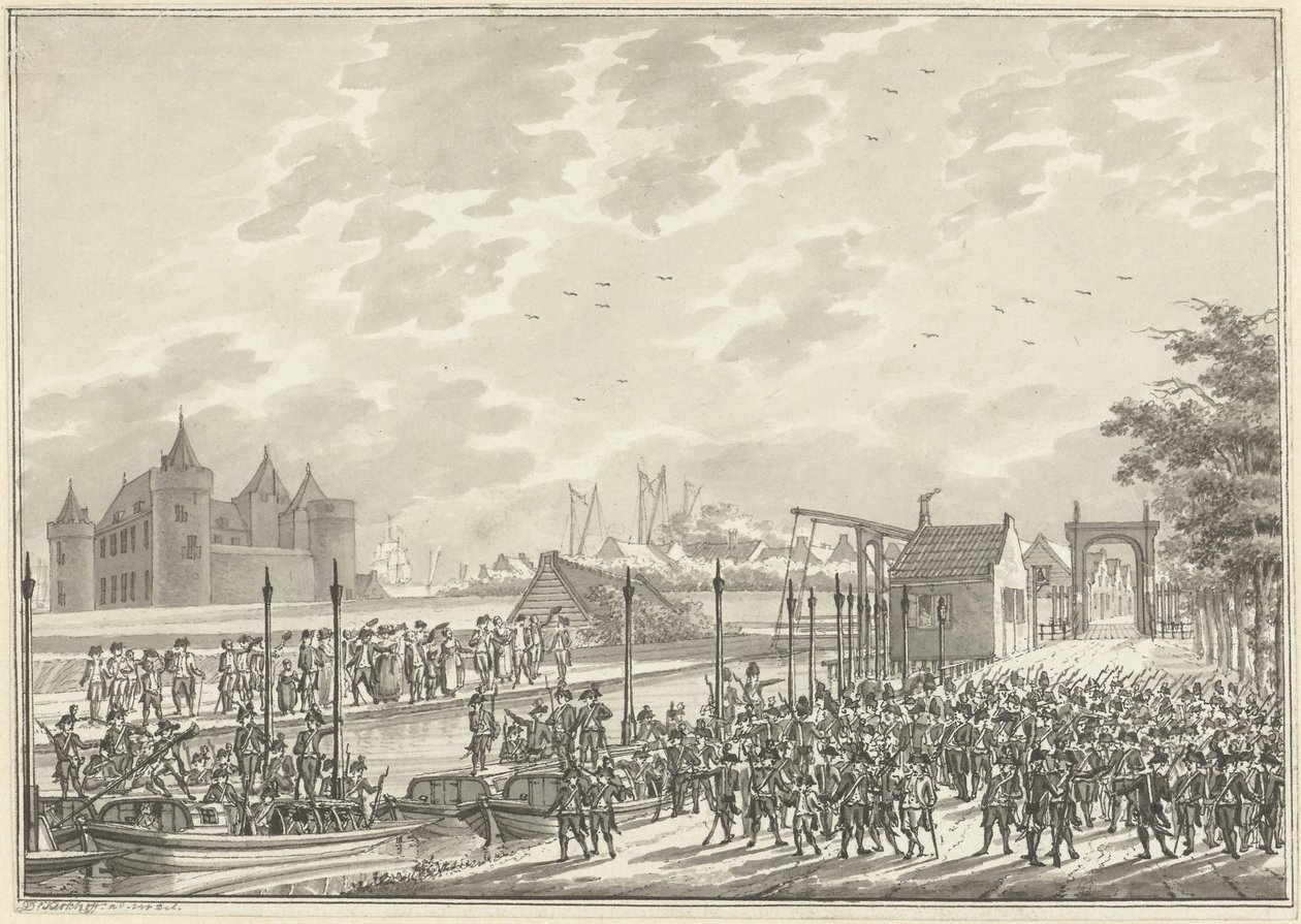 Arrivo dei cittadini armati di Amsterdam a Muiden, 1787 da Daniël Kerkhoff
