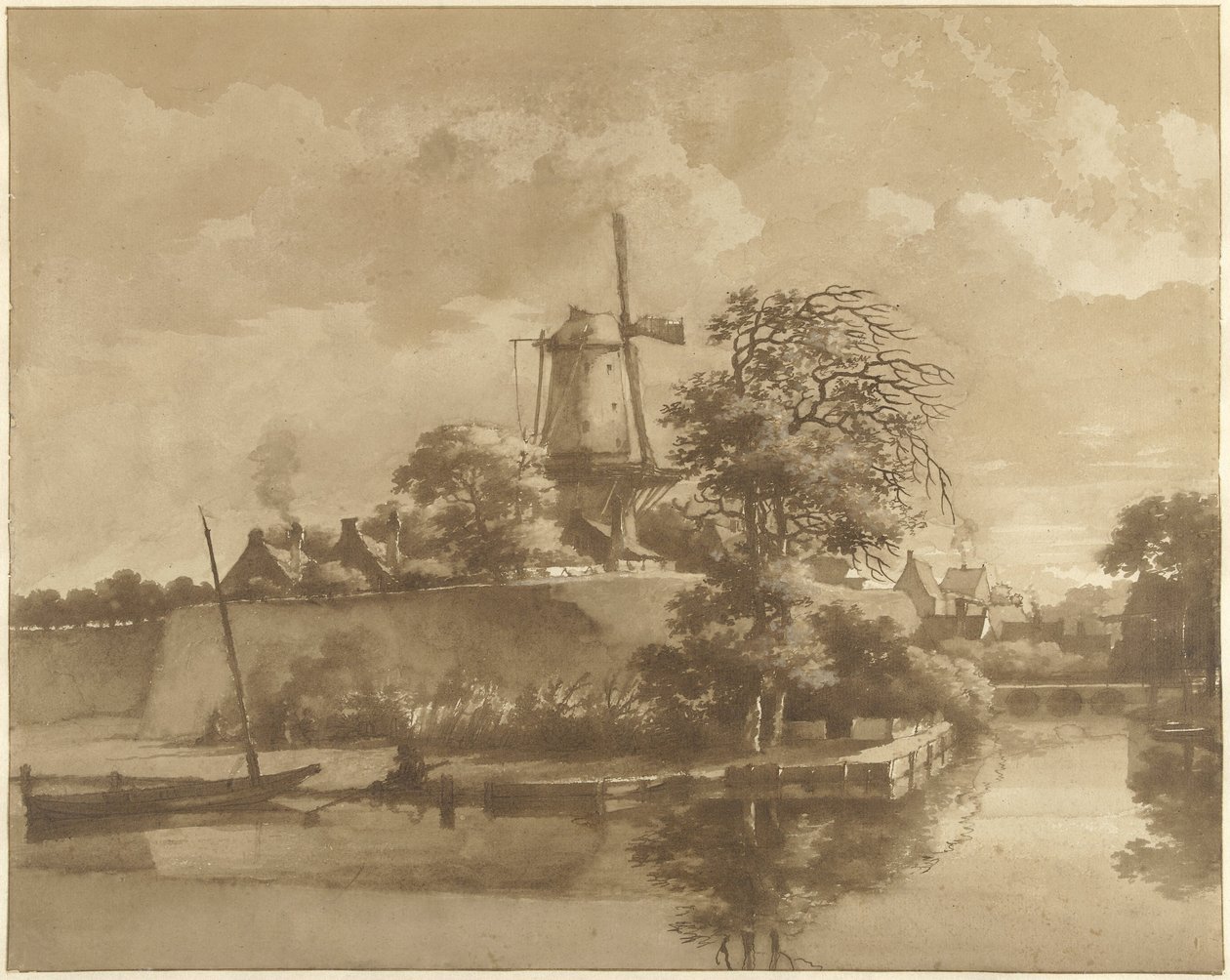 Il mulino a vento presso la Porta Tolsteeg a Utrecht da Daniël Kerkhoff